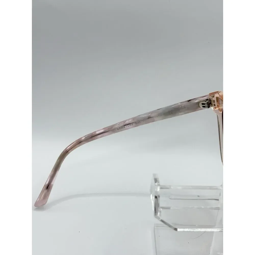 Blenders Gemstone Sunglasses Pink Transparent Mirrored Square Women